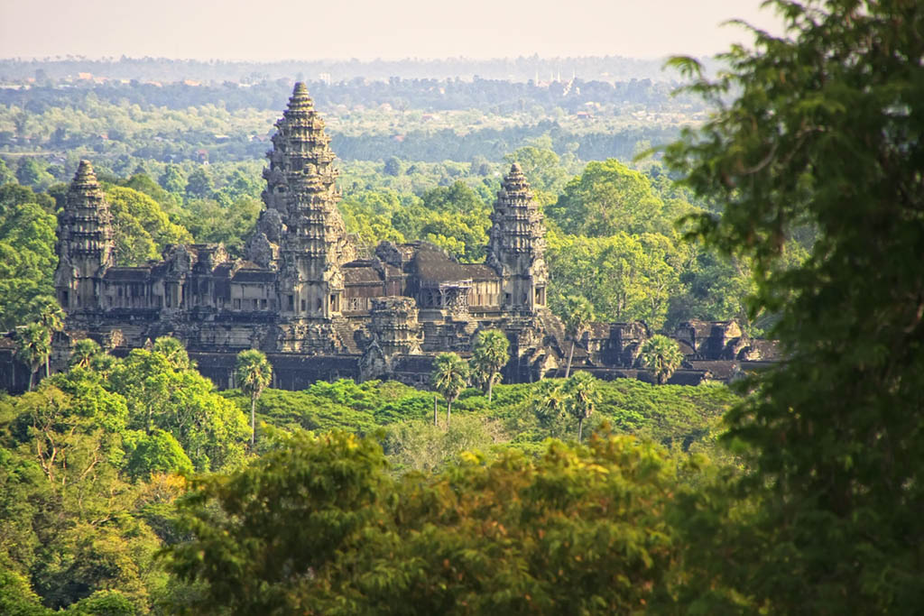 Angkor Wat temple, Siem Reap, Cambodia Temples of Cambodia surrounded by greenery