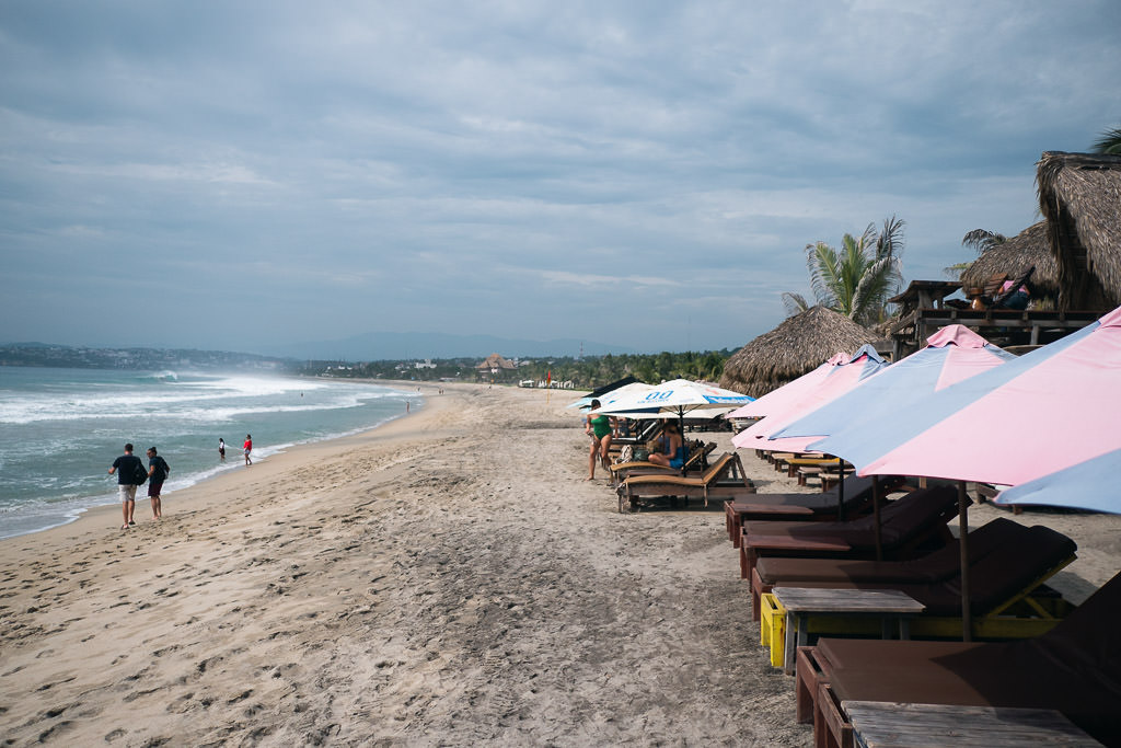 La Punta beach shore, waters, and chairs.