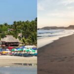 A photoset with Puerto Escondido on the left and Mazunte on the right