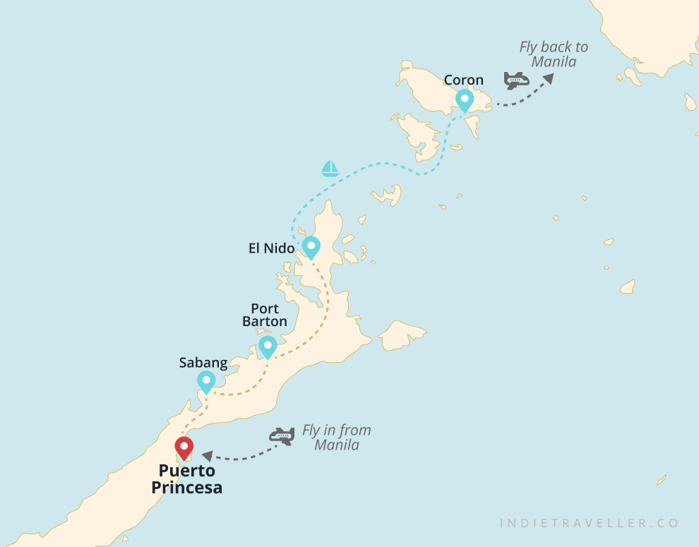 A map of Palawan